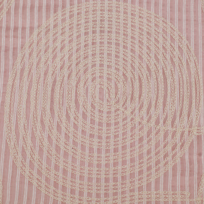 Chanderi  Stripe Embroidery Fabric