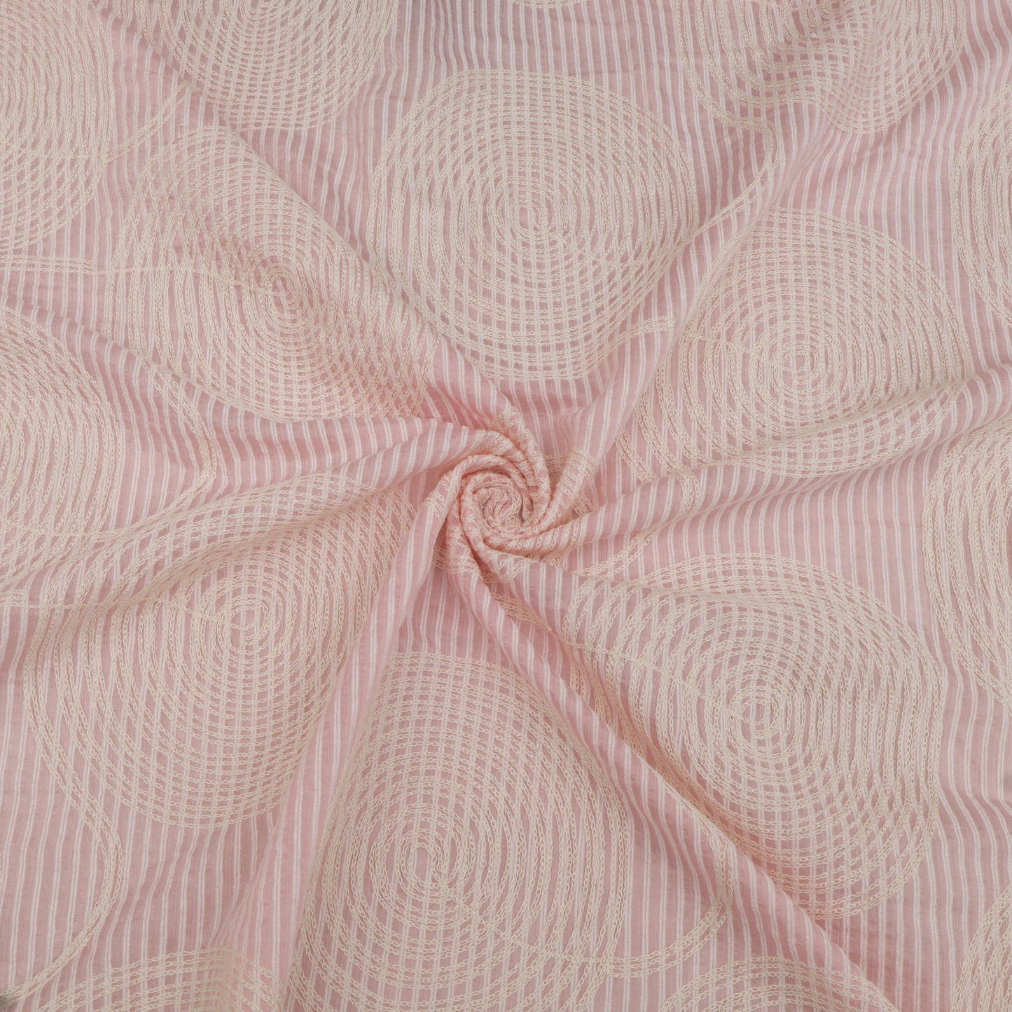 Chanderi  Stripe Embroidery Fabric