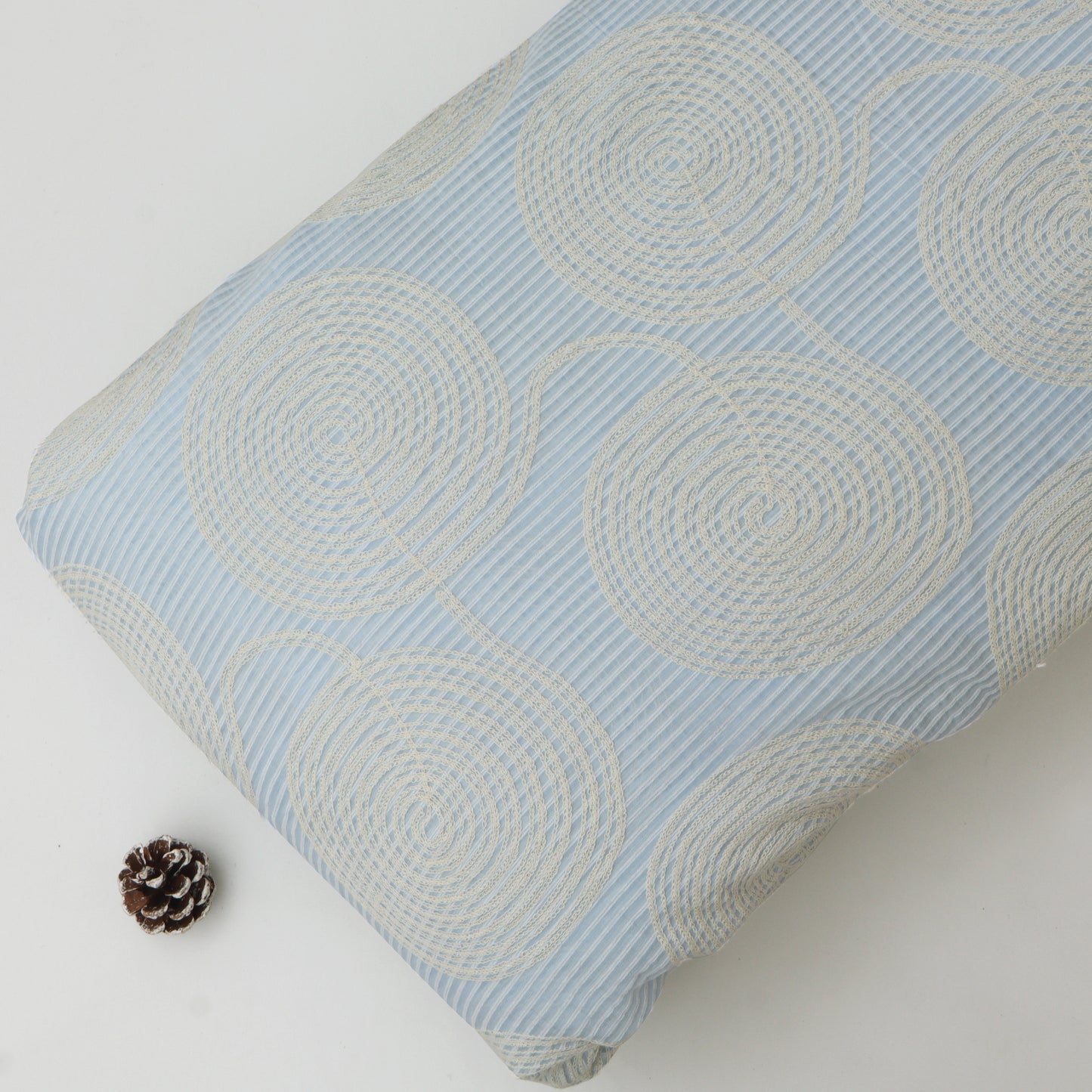Chanderi  Stripe Embroidery Fabric