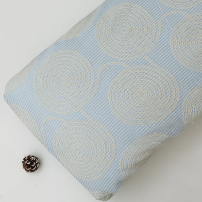 Chanderi  Stripe Embroidery Fabric