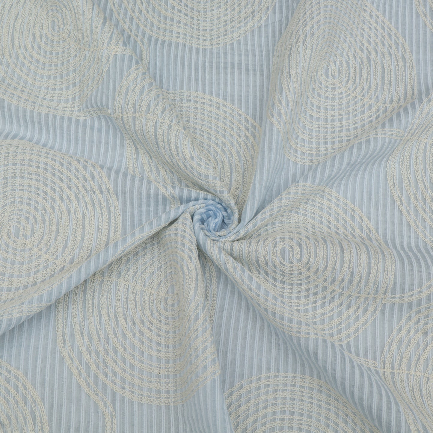Chanderi  Stripe Embroidery Fabric