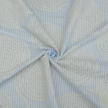 Chanderi  Stripe Embroidery Fabric