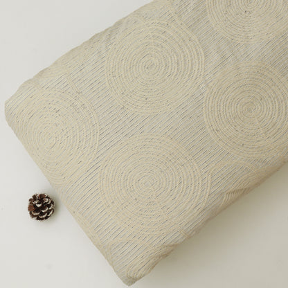 Chanderi  Stripe Embroidery Fabric