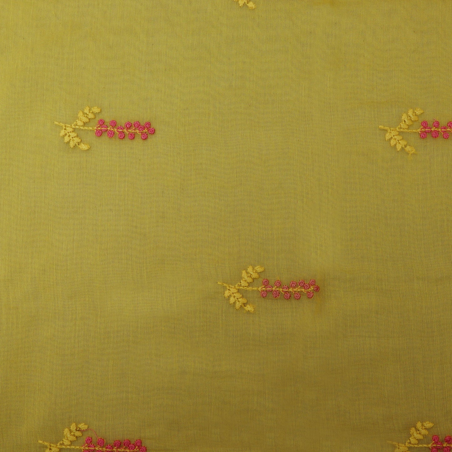 Yellow Color Chanderi Booti Fabric