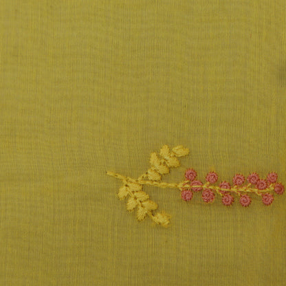 Yellow Color Chanderi Booti Fabric