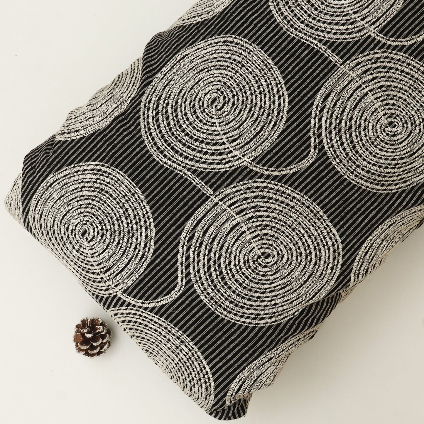 Chanderi  Stripe Embroidery Fabric