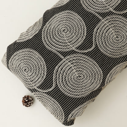 Chanderi  Stripe Embroidery Fabric