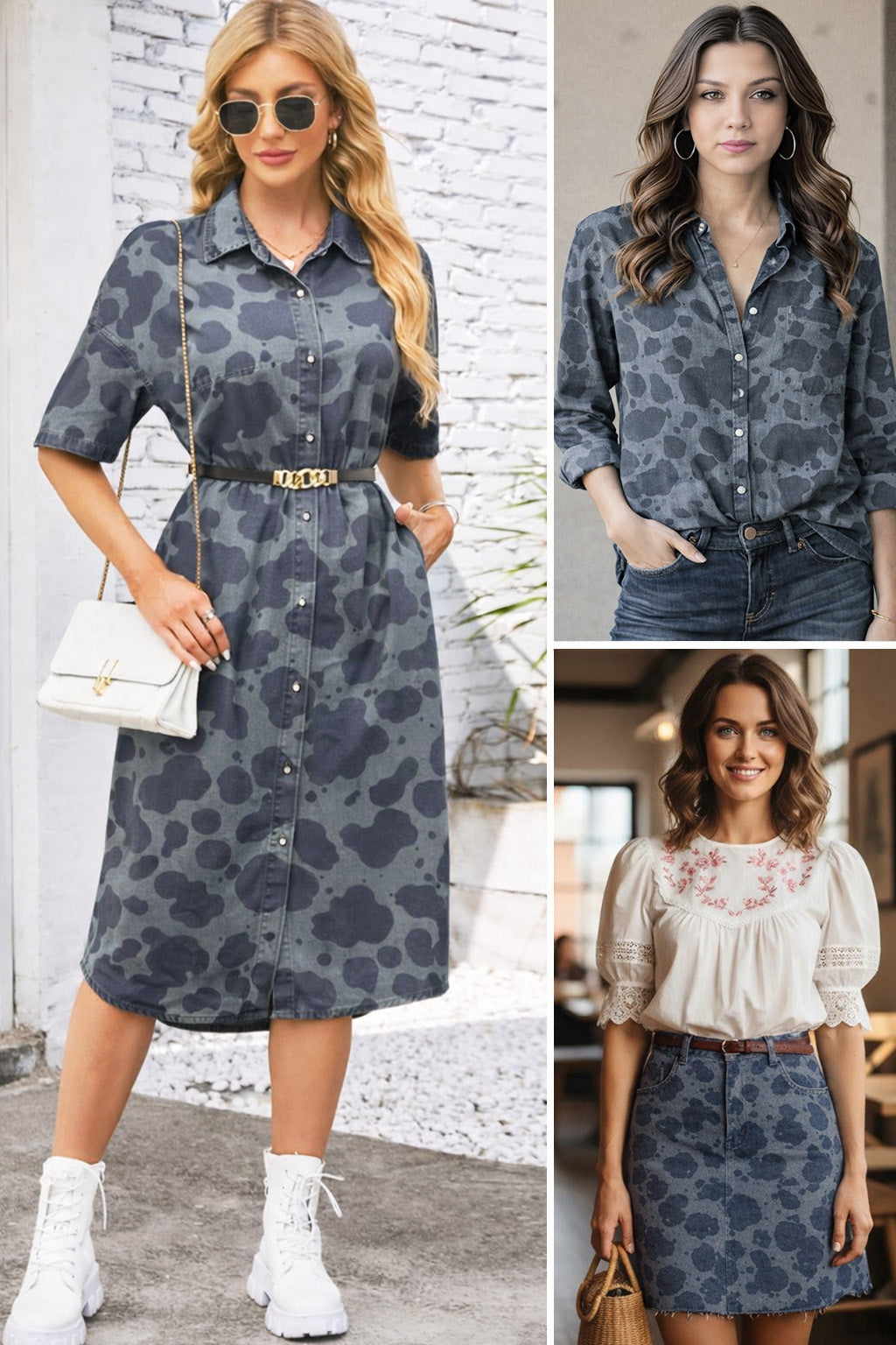 Dot Denim Printed Fabric