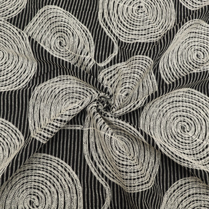 Chanderi  Stripe Embroidery Fabric