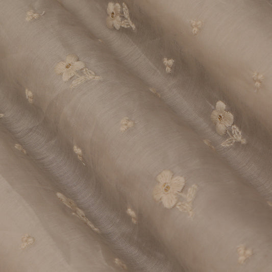 Cream Color Chanderi Booti Fabric