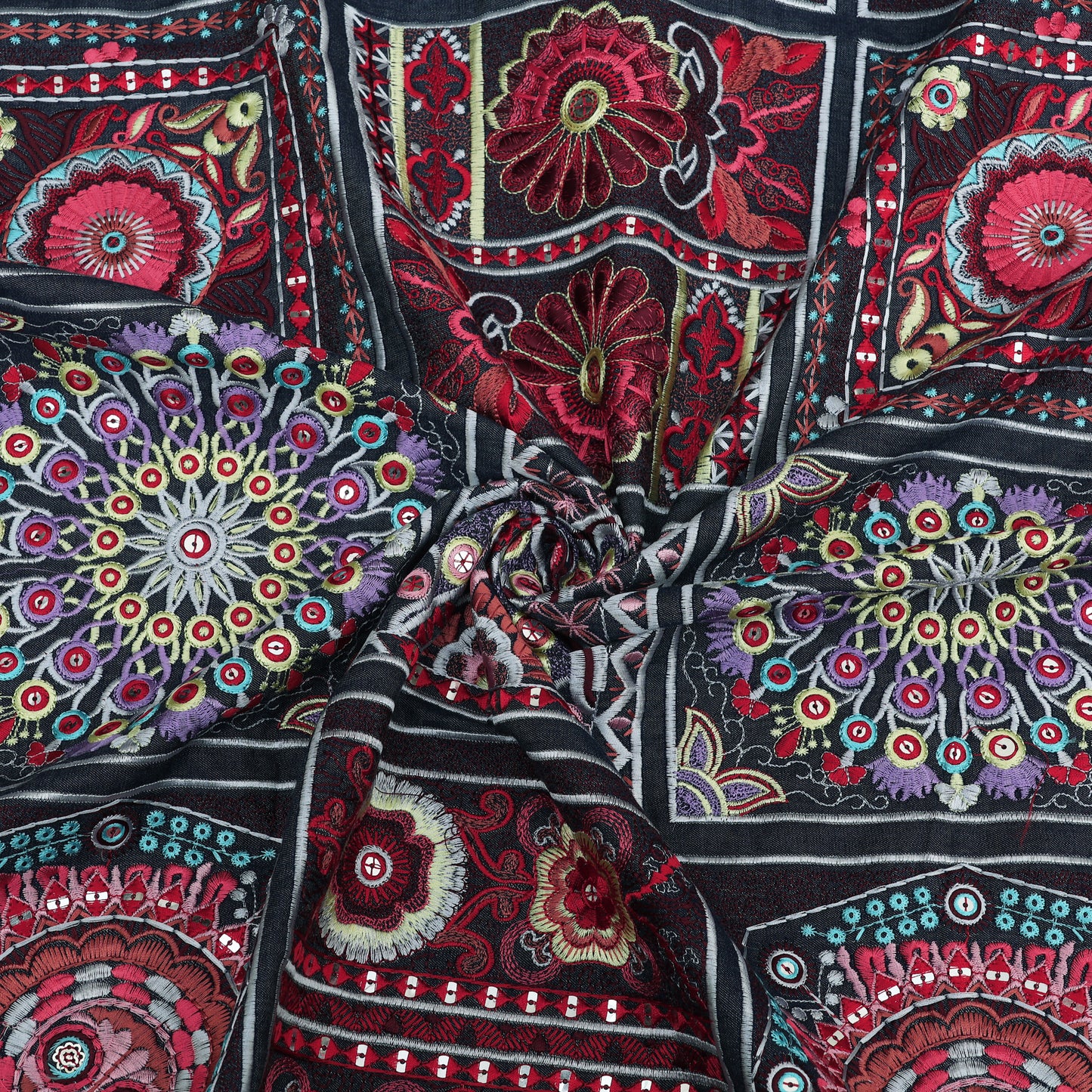 Denim Wear Multicolor Fabric