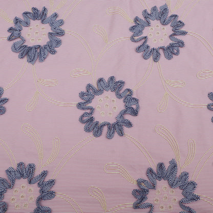 Cotton Stripe Embroidery Fabric