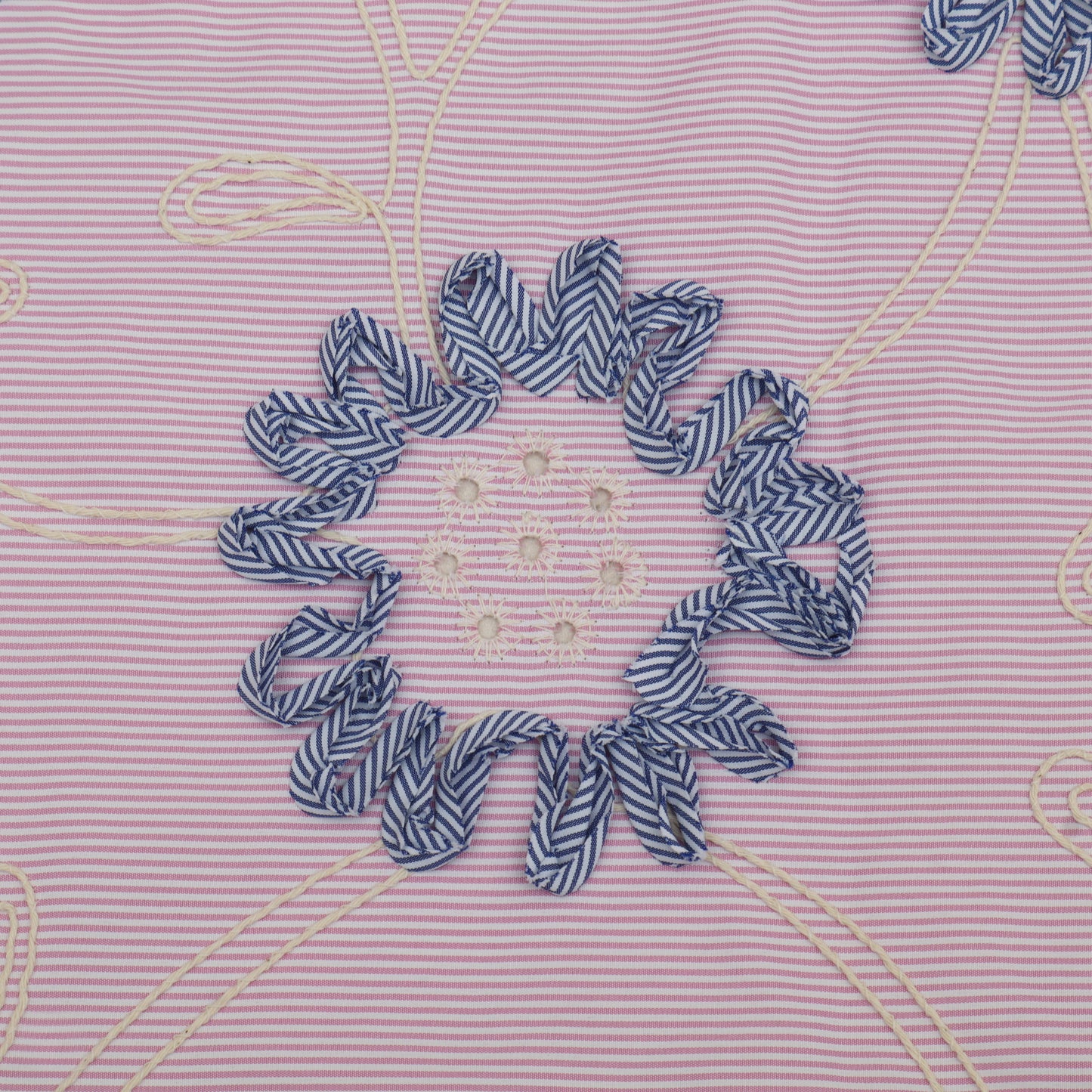 Cotton Stripe Embroidery Fabric