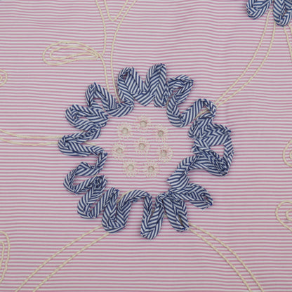 Cotton Stripe Embroidery Fabric