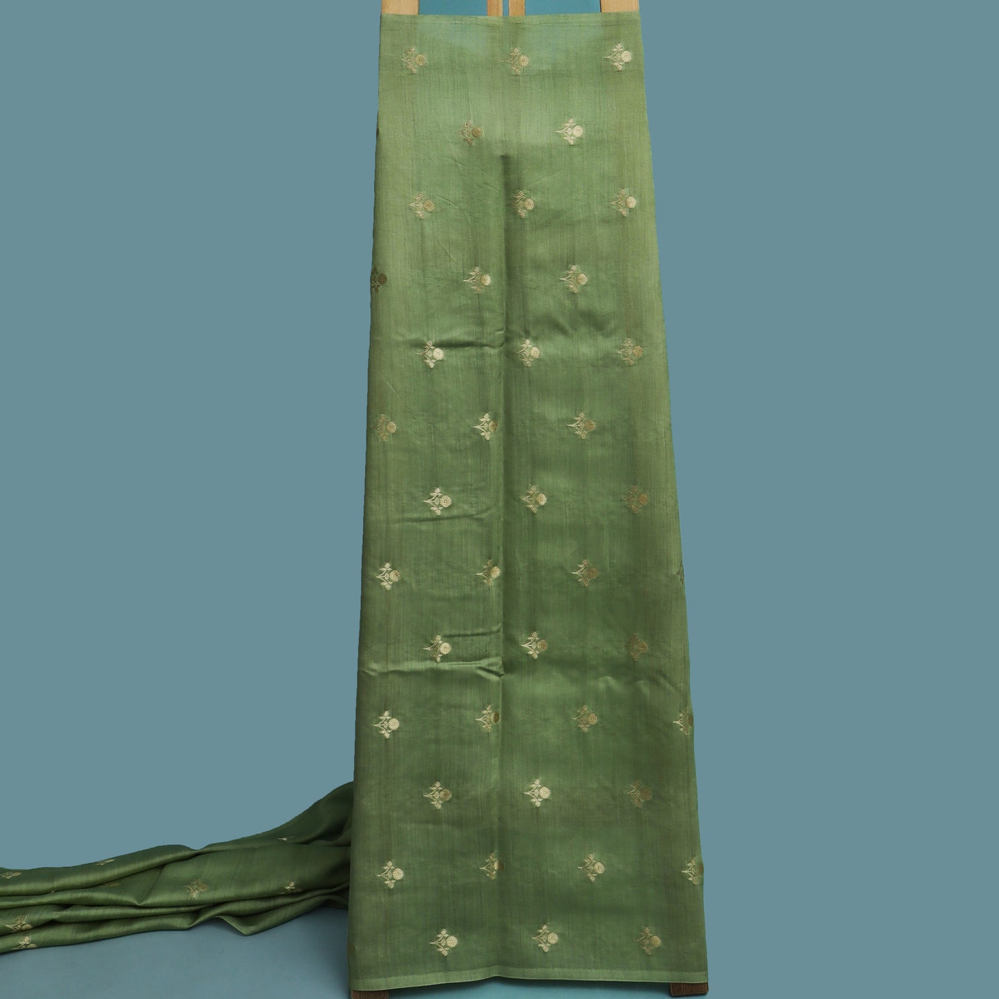 Pickle Green Color Munga Brocade Fabric