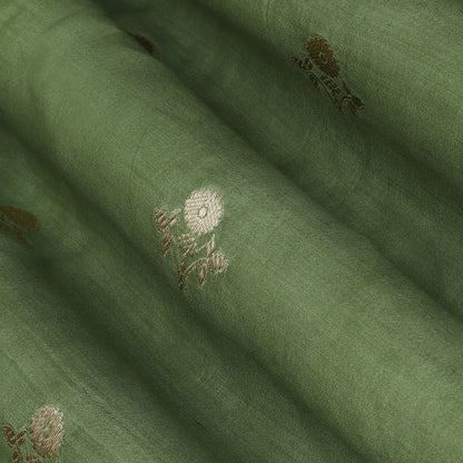 Pickle Green Color Munga Brocade Fabric