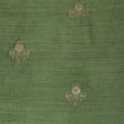 Pickle Green Color Munga Brocade Fabric