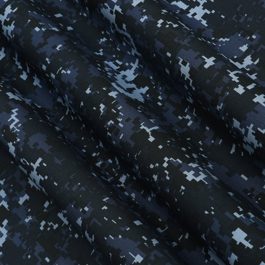 Denim Fabric with Pixel Design