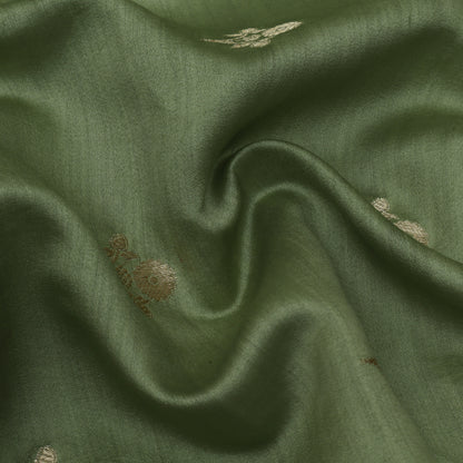 Pickle Green Color Munga Brocade Fabric