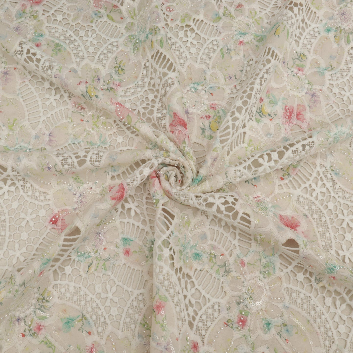Crepe Embroidery Fabric
