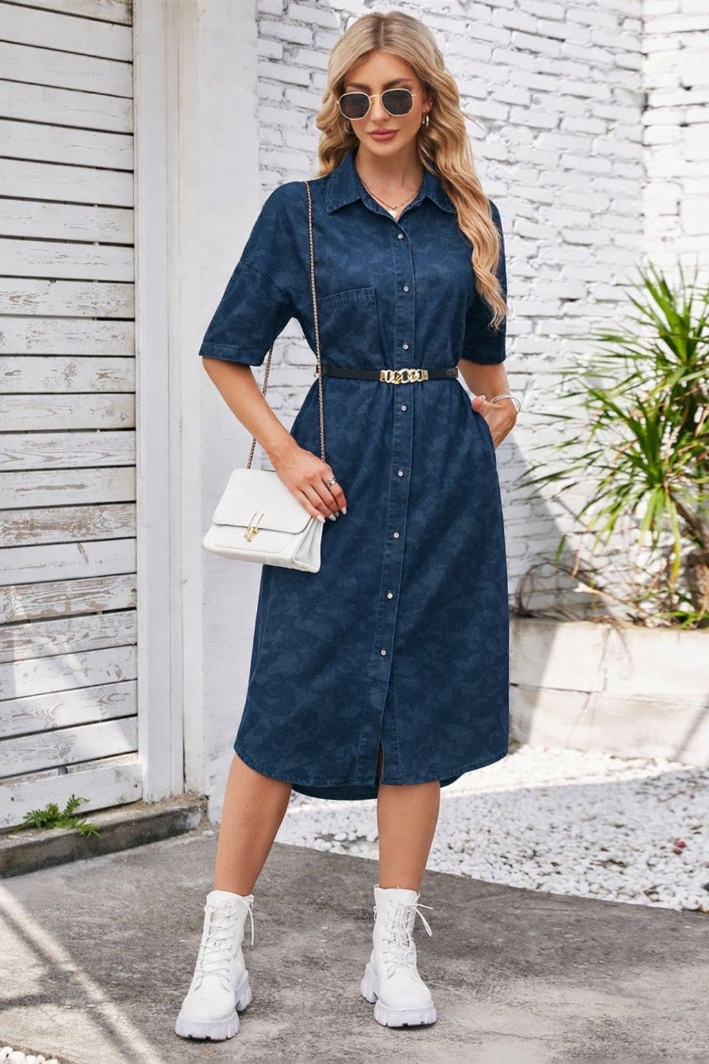 Navy Blue Plain Denim Fabric