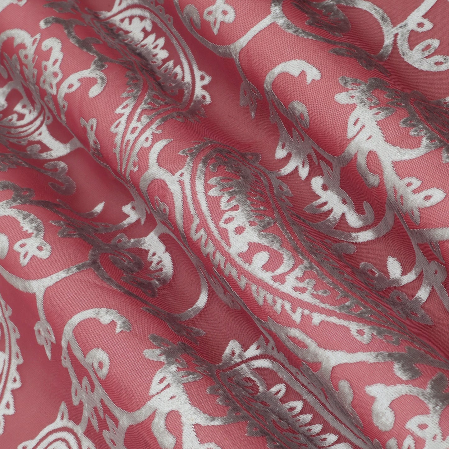 Pink Color Brasso Velvet Fabric