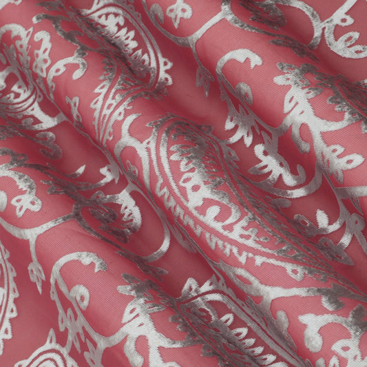 Pink Color Brasso Velvet Fabric