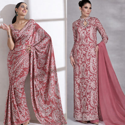 Pink Color Brasso Velvet Fabric