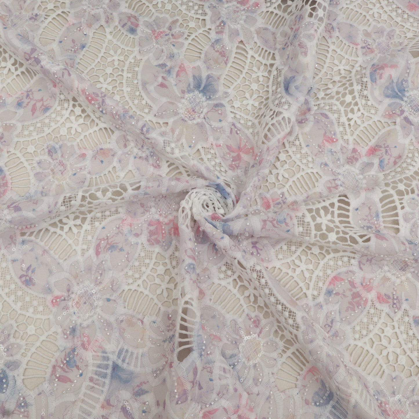 Crepe Embroidery Fabric