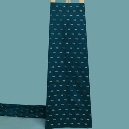 Teal Blue Color Munga Brocade Fabric