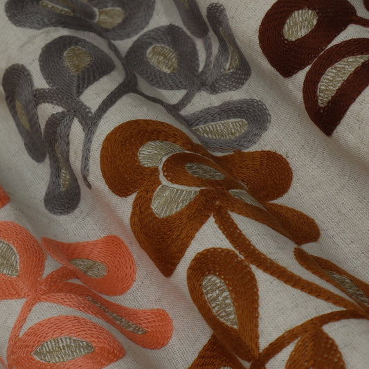 Colored Linen Embroidery Fabric