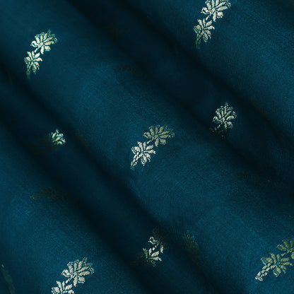 Teal Blue Color Munga Brocade Fabric