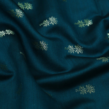 Teal Blue Color Munga Brocade Fabric