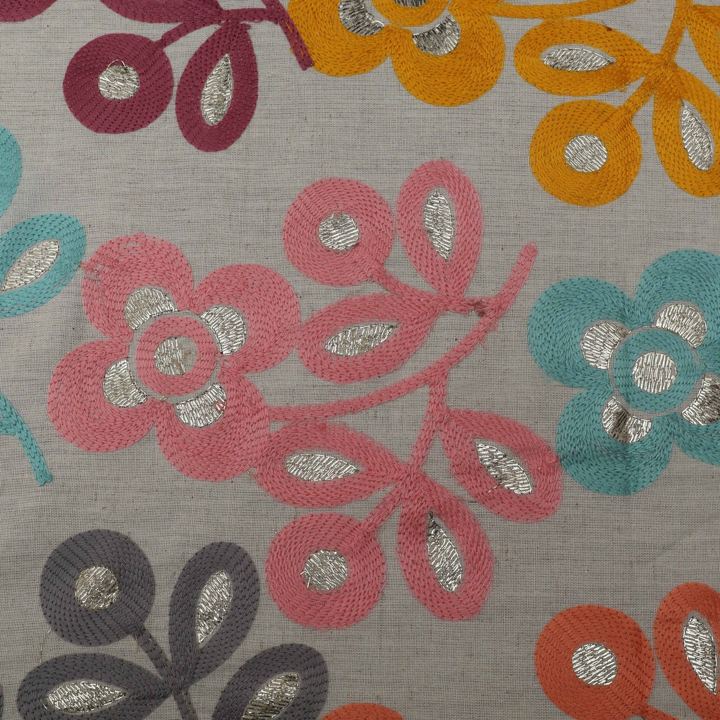 Colored Linen Embroidery Fabric