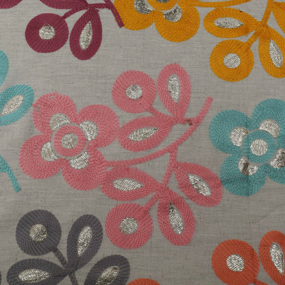 Colored Linen Embroidery Fabric
