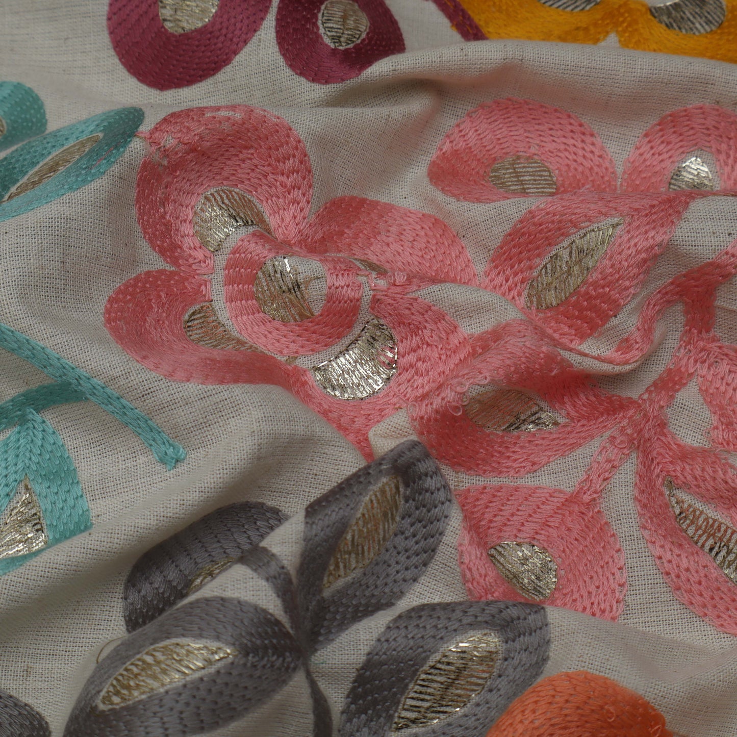 Colored Linen Embroidery Fabric