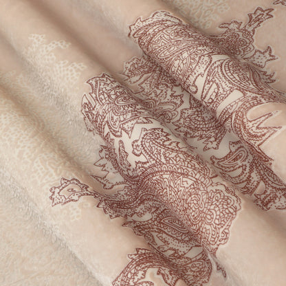 Cream Color Brasso Velvet Fabric