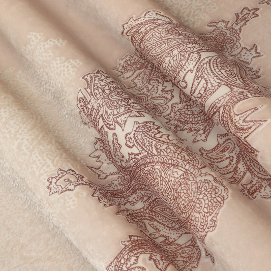 Cream Color Brasso Velvet Fabric