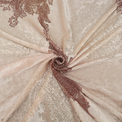 Cream Color Brasso Velvet Fabric
