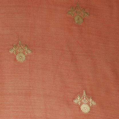 Peach Color Munga Brocade Fabric