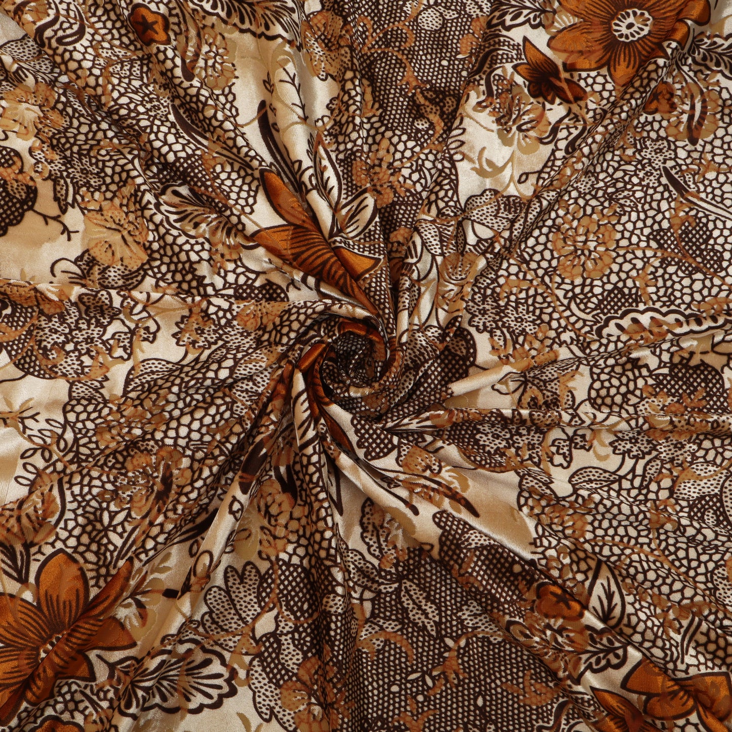 Floral Printed Brasso Velvet Fabric