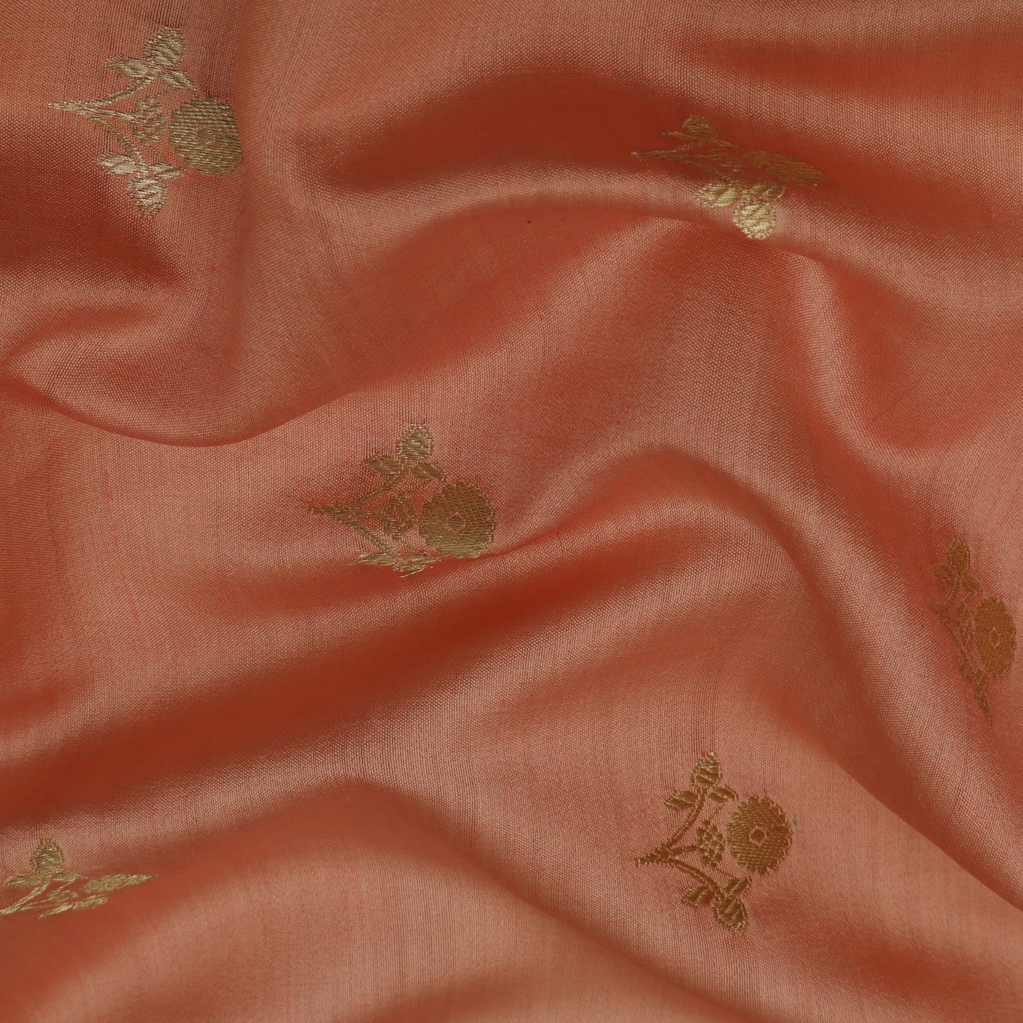 Peach Color Munga Brocade Fabric