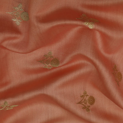 Peach Color Munga Brocade Fabric