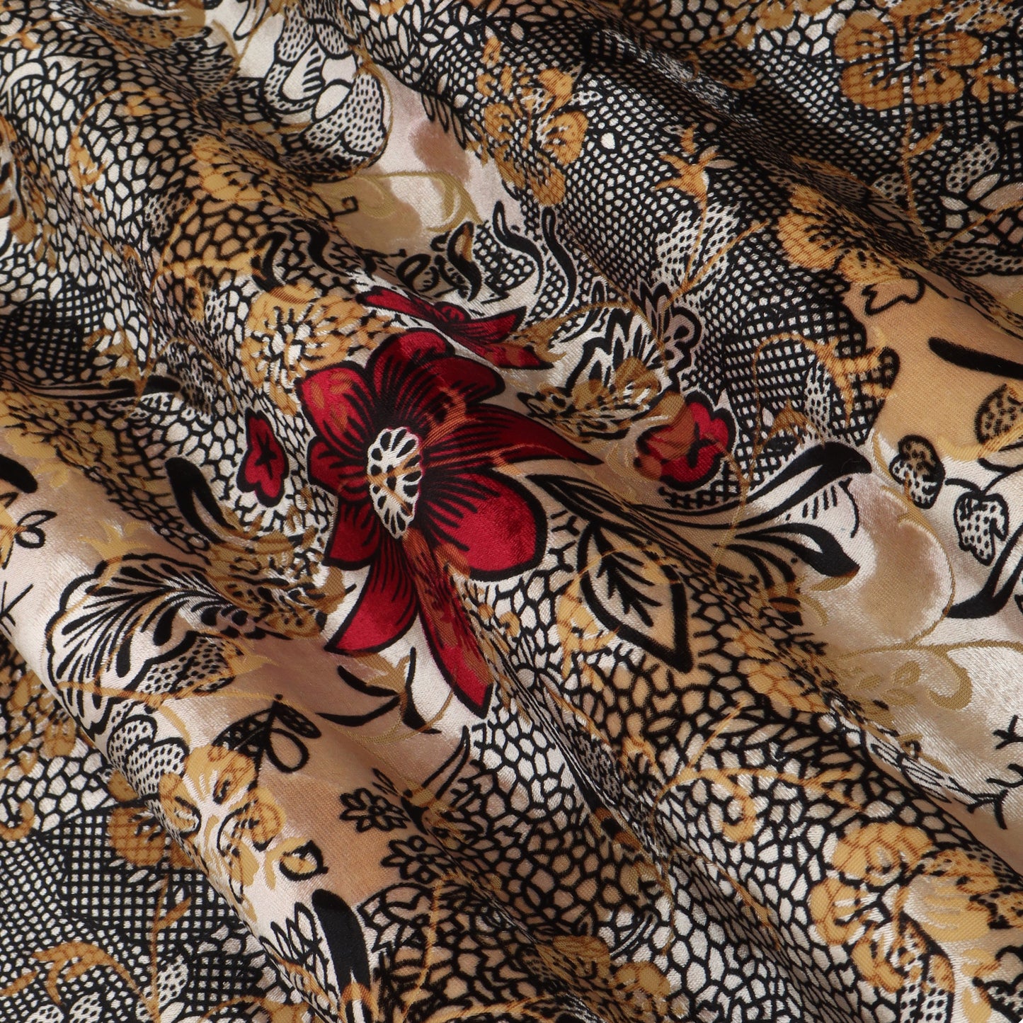 Floral Printed Brasso Velvet Fabric