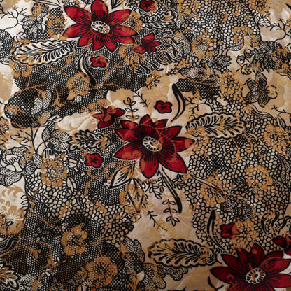 Floral Printed Brasso Velvet Fabric