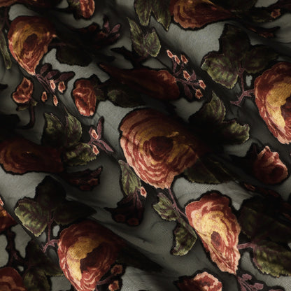 Floral Style Brasso Velvet Fabric
