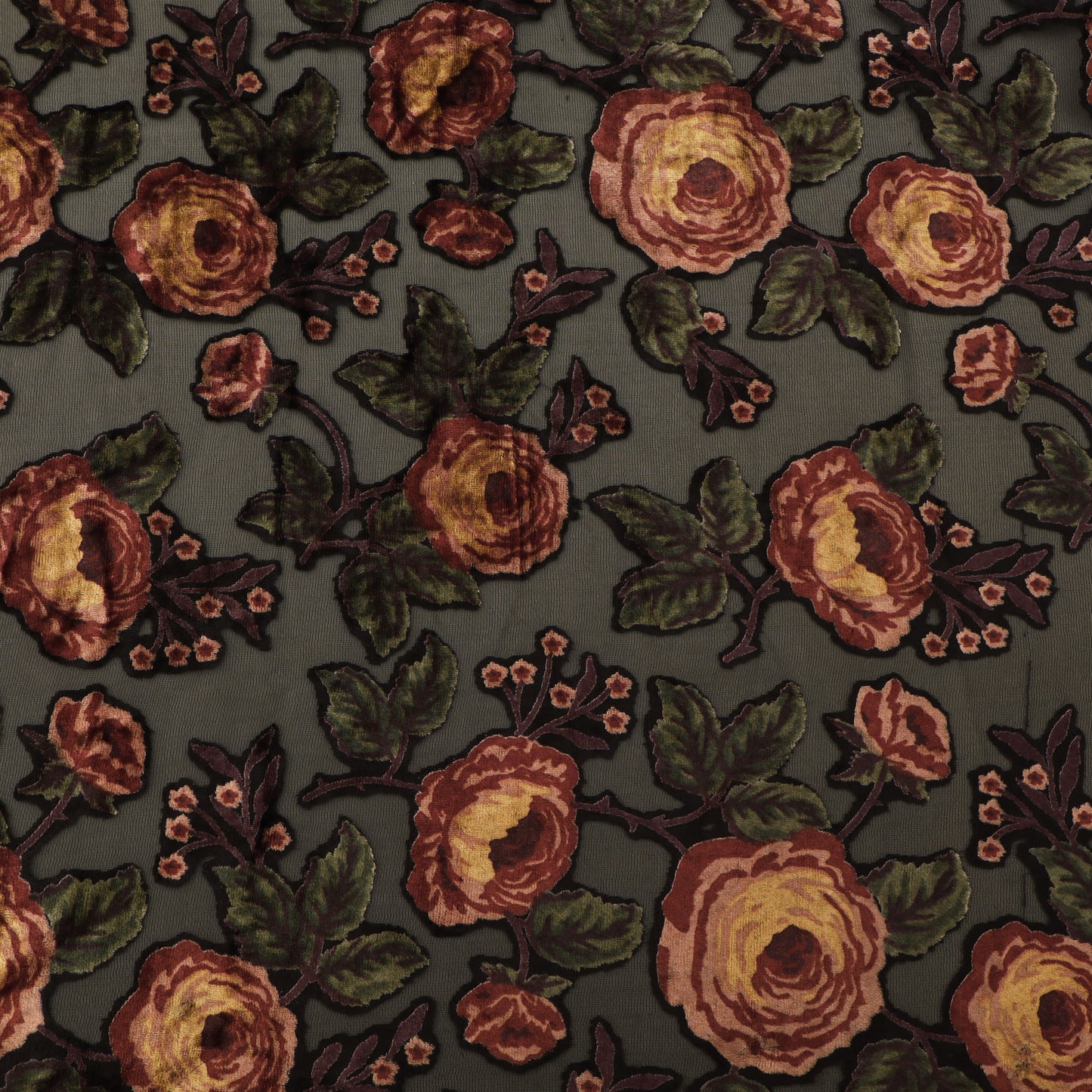 Floral Style Brasso Velvet Fabric