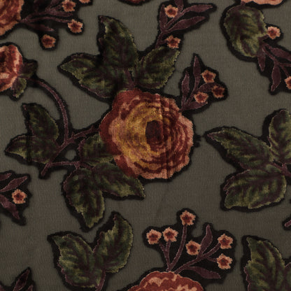 Floral Style Brasso Velvet Fabric