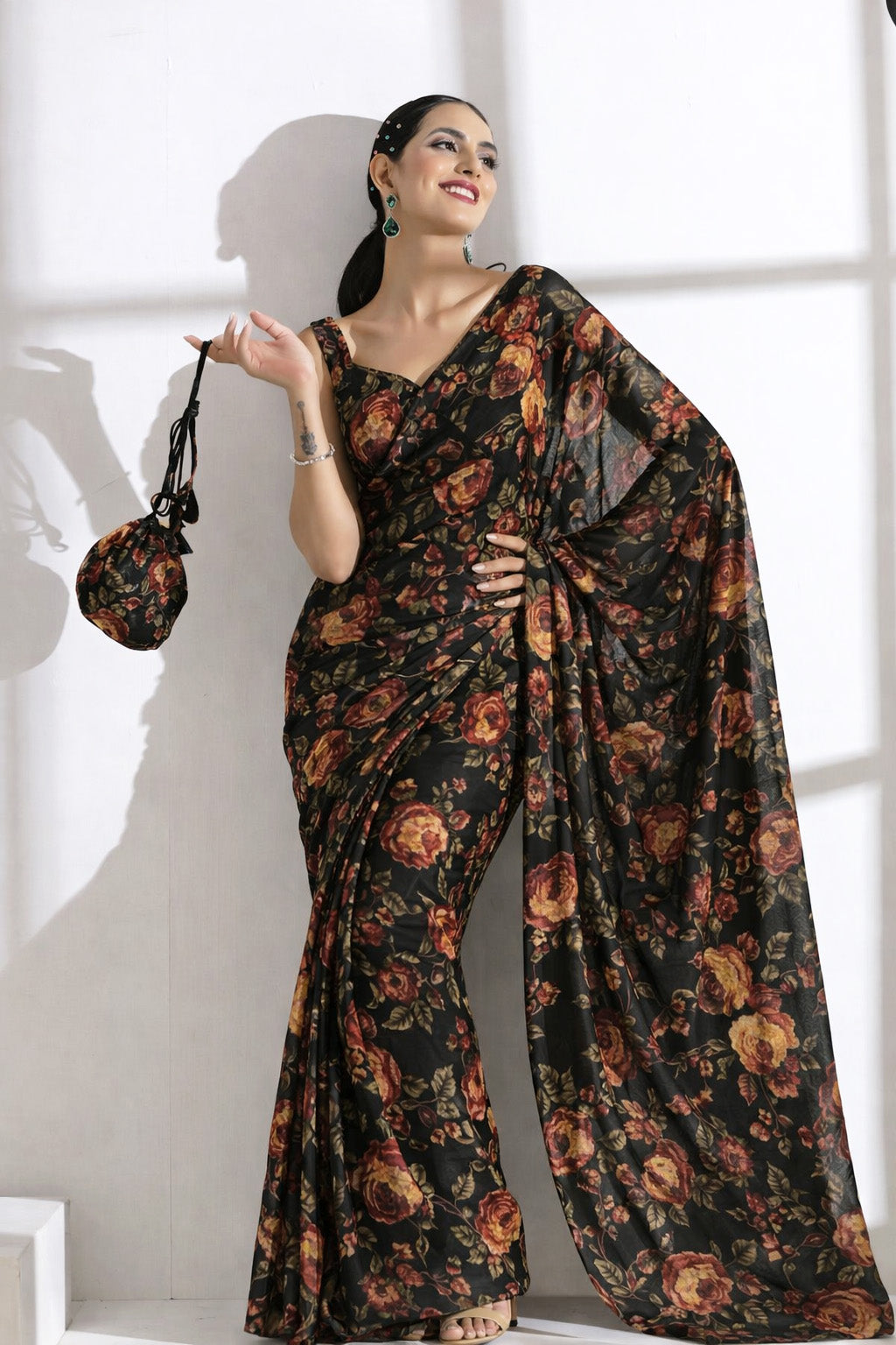 Floral Style Brasso Velvet Fabric