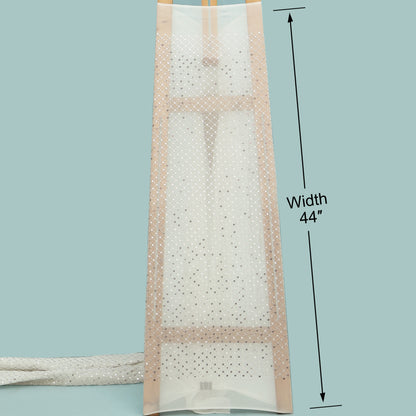 White Color Sequins Georgette Embroidery Fabric